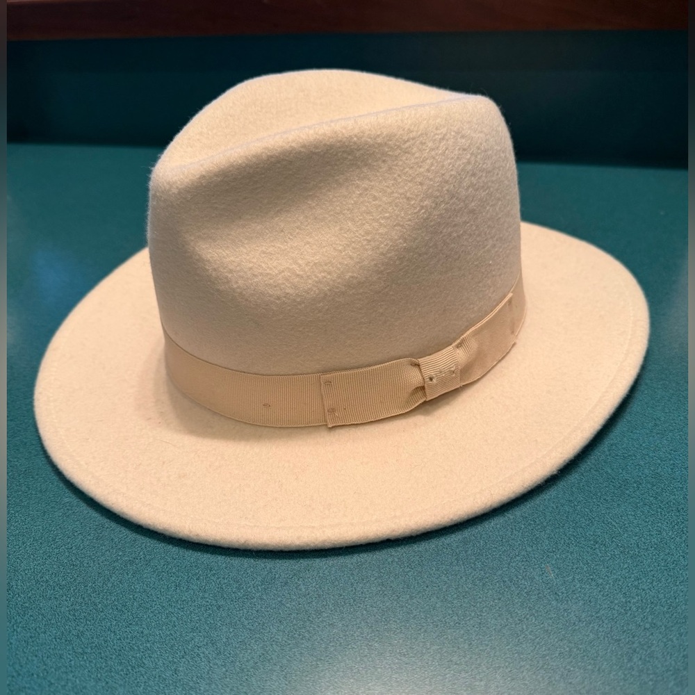 Anthropologie Cream Wool Fedora Hat. BRAND NEW WITH TAGS